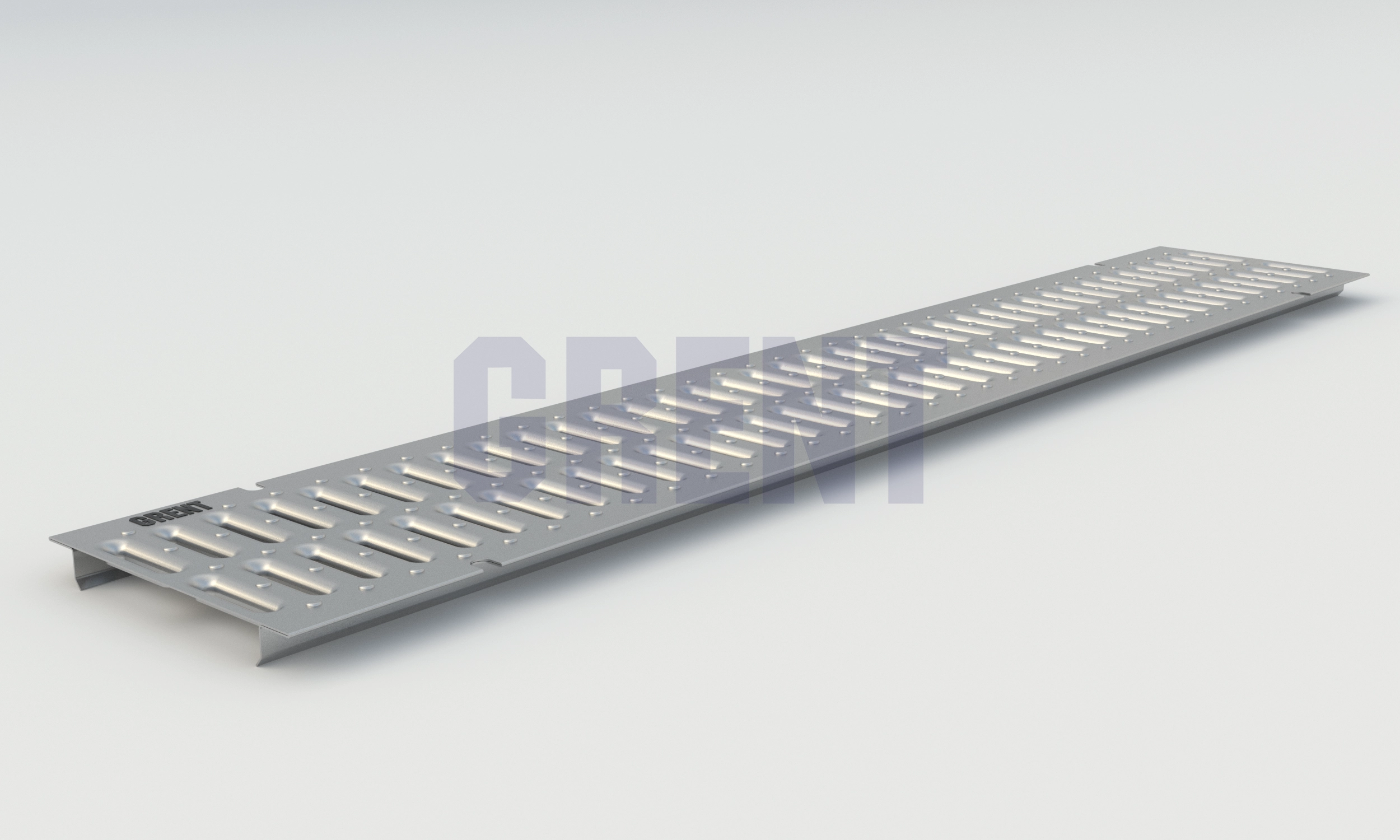 Штампованная решетка водоотводная из оцинкованной стали GRENT PlasT 150