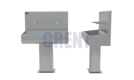 Умывальник 2-секционный на стойке GRENT-S-02