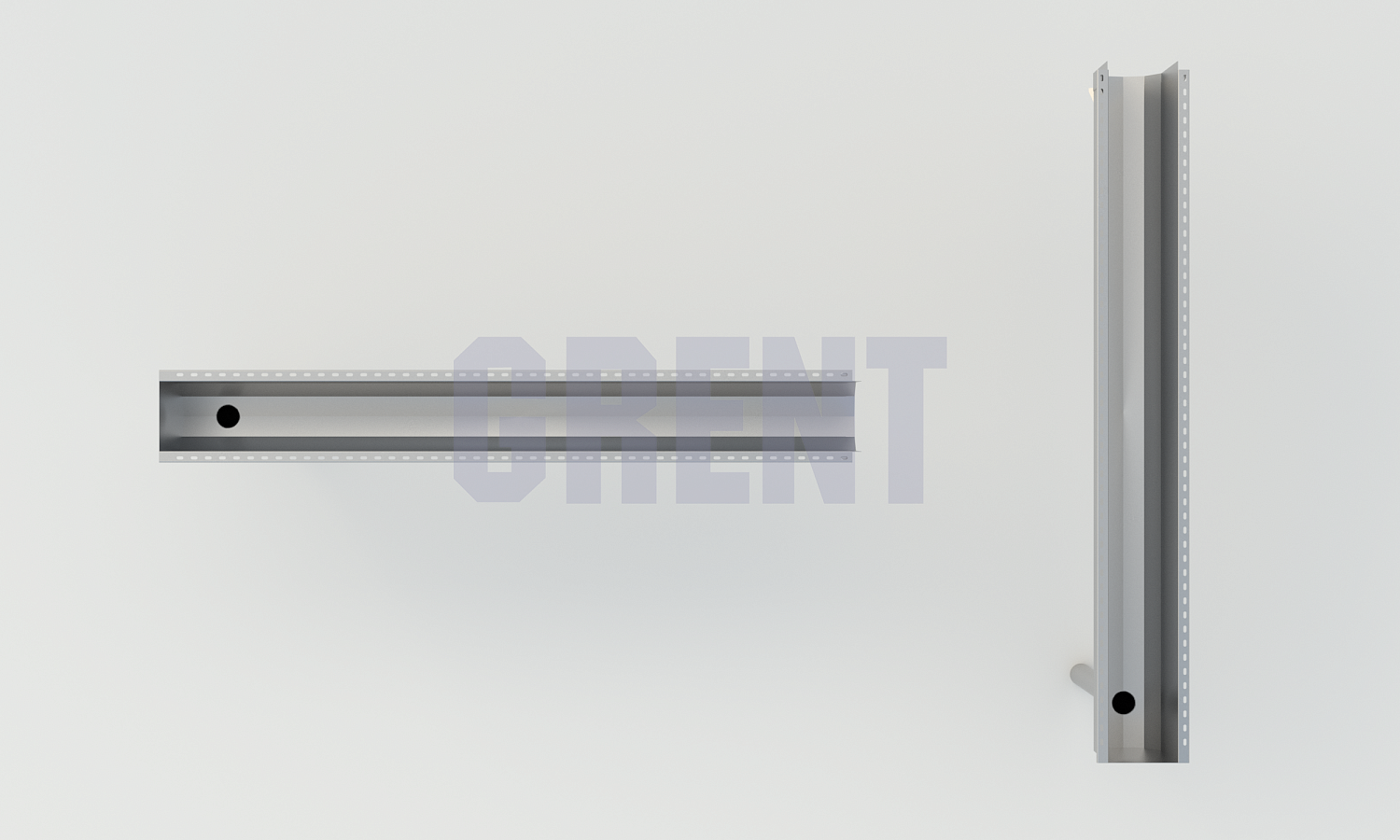 Лоток водоотводный мостовой GRENT MosT подвесной 150 выпускной торцевой